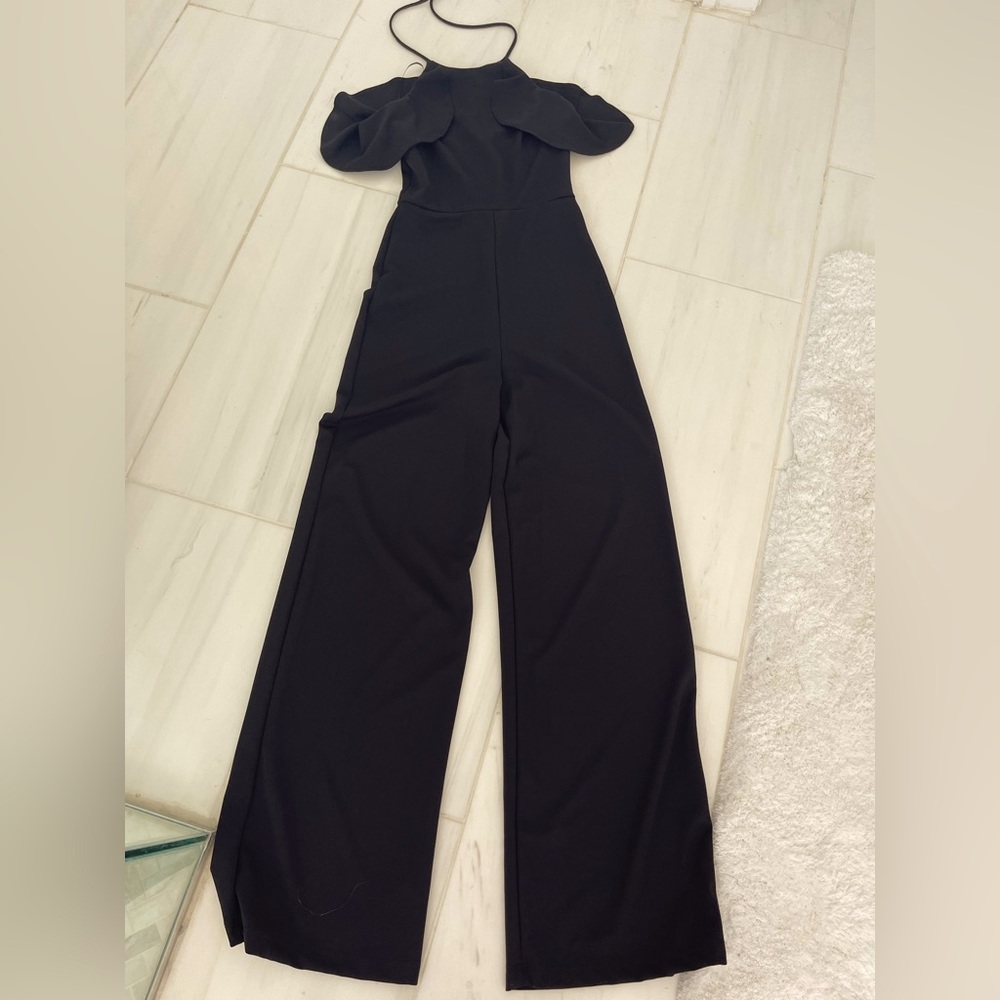 Karlie black Jumpsuit with ruffle. Size 6